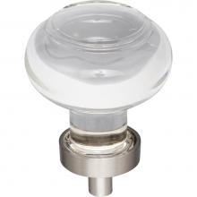 Jeffrey Alexander G120SN - 1-7/16'' Diameter Satin Nickel Button Glass Harlow Cabinet Knob