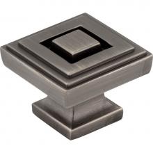 Jeffrey Alexander 585L-BNBDL - 1-1/4'' Overall Length Brushed Pewter Square Delmar Cabinet Knob