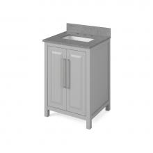 Jeffrey Alexander VKITCAD24GRSGR - 24'' Grey Cade Vanity, Steel Grey Cultured Marble Vanity Top, undermount rectangle bowl