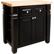 Jeffrey Alexander ISL12-AGB - 34'' Aged Black Loft Furniture Style Kitchen Island