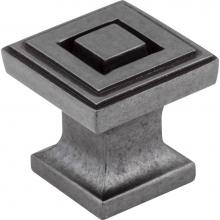 Jeffrey Alexander 585DACM - 1'' Overall Length Gun Metal Square Delmar Cabinet Knob