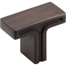 Jeffrey Alexander 867DBAC - 1-3/8'' Overall Length Brushed Oil Rubbed Bronze Rectangle Anwick Cabinet Knob