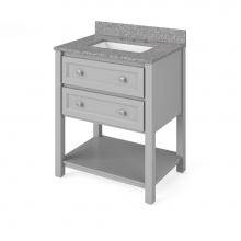 Jeffrey Alexander VKITADL30GRBOR - 30'' Grey Adler Vanity, Boulder Cultured Marble Vanity Top, undermount rectangle bowl