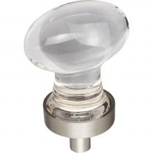 Jeffrey Alexander G110SN - 1-1/4'' Overall Length Satin Nickel Football Glass Harlow Cabinet Knob