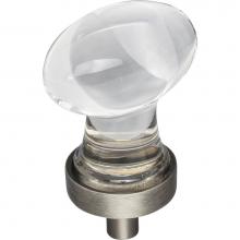 Jeffrey Alexander G110BNBDL - 1-1/4'' Overall Length Brushed Pewter Football Glass Harlow Cabinet Knob