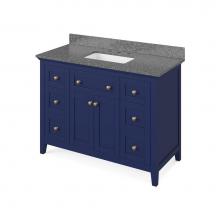 Jeffrey Alexander VKITCHA48BLBOR - 48'' Hale Blue Chatham Vanity, Boulder Cultured Marble Vanity Top, undermount rectangle