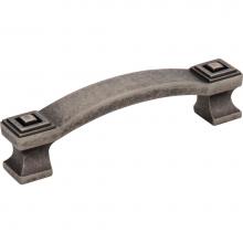 Jeffrey Alexander 585-96DP - 96 mm Center-to-Center Distressed Pewter Square Delmar Cabinet Pull