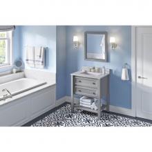 Jeffrey Alexander VKITADL30GRWCR - 30'' Grey Adler Vanity, White Carrara Marble Vanity Top, undermount rectangle bowl