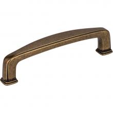 Jeffrey Alexander 1092AEM - 96 mm Center-to-Center Lightly Distressed Antique Brass Square Milan 1 Cabinet Pull