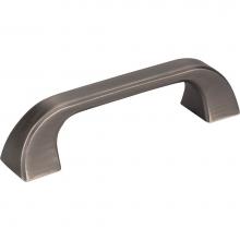 Jeffrey Alexander 972-96BNBDL - 96 mm Center-to-Center Brushed Pewter Square Marlo Cabinet Pull