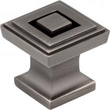 Jeffrey Alexander 585BNBDL - 1'' Overall Length Brushed Pewter Square Delmar Cabinet Knob