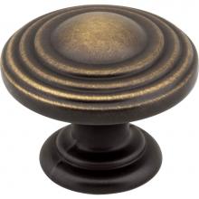 Jeffrey Alexander 137ABSB - 1-1/4'' Diameter Antique Brushed Satin Brass Stacked Bremen 2 Cabinet Knob