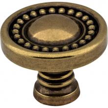 Jeffrey Alexander 918AEM - 1-3/8'' Diameter Lightly Distressed Antique Brass Beaded Prestige Cabinet Knob