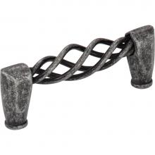 Jeffrey Alexander I300-SIM - 3'' Center-to-Center Distressed Antique Silver Twisted Zurich Cabinet Pull