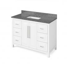 Jeffrey Alexander VKITCAD48WHBOR - 48'' White Cade Vanity, Boulder Cultured Marble Vanity Top, undermount rectangle bowl