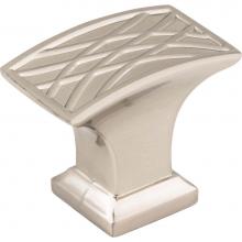 Jeffrey Alexander 535L-SN - 1-1/2'' Overall Length Satin Nickel Rectangle Geometric Pattern Aberdeen Cabinet Knob