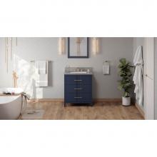 Jeffrey Alexander VKITKAT30BLSGR - 30'' Hale Blue Katara Vanity, Steel Grey Cultured Marble Vanity Top, Undermount Rectangl