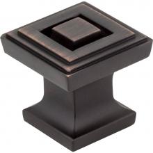 Jeffrey Alexander 585DBAC - 1'' Overall Length Brushed Oil Rubbed Bronze Square Delmar Cabinet Knob