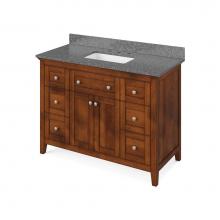 Jeffrey Alexander VKITCHA48CHBOR - 48'' Chocolate Chatham Vanity, Boulder Cultured Marble Vanity Top, undermount rectangle