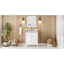 Jeffrey Alexander VN2THE-30-WH-NT - 30'' White Theodora Vanity