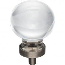 Jeffrey Alexander G130L-BNBDL - 1-3/8'' Diameter Brushed Pewter Sphere Glass Harlow Cabinet Knob