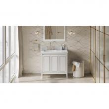 Jeffrey Alexander VN2PER-36-WH-NT - 36'' White Percival Vanity, left offset