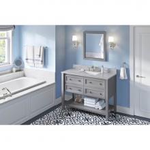 Jeffrey Alexander VKITADL48GRWCR - 48'' Grey Adler Vanity, White Carrara Marble Vanity Top, undermount rectangle bowl