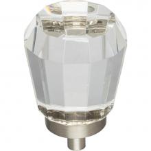 Jeffrey Alexander G150L-SN - 1-1/4'' Overall Length Satin Nickel Faceted Glass Harlow Cabinet Knob