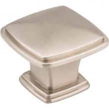 Jeffrey Alexander 1091SN - 1-3/16'' Overall Length Satin Nickel Square Milan 1 Cabinet Knob