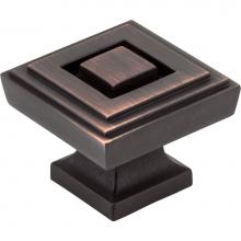 Jeffrey Alexander 585L-DBAC - 1-1/4'' Overall Length Brushed Oil Rubbed Bronze Square Delmar Cabinet Knob