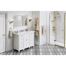 Jeffrey Alexander VKITDOU48WHWCR - 48'' White Douglas Vanity, White Carrara Marble Vanity Top, undermount rectangle bowl