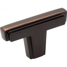 Jeffrey Alexander 259DBAC - 2'' Brushed Oil Rubbed Bronze Lexa Cabinet ''T'' Knob