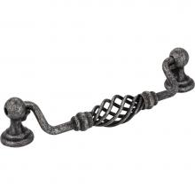 Jeffrey Alexander I350-128SIM - 128 mm Center-to-Center Distressed Antique Silver Twisted Zurich Drop and Ring Pull