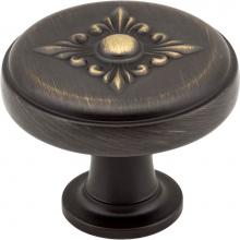 Jeffrey Alexander 417ABSB - 1-3/8'' Diameter Antique Brushed Satin Brass Baroque Lafayette Cabinet Knob