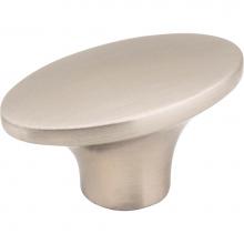 Jeffrey Alexander 650-SN - 1-7/8'' Overall Length Satin Nickel Oval Hudson Cabinet Knob