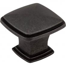 Jeffrey Alexander 1091DACM - 1-3/16'' Overall Length Gun Metal Square Milan 1 Cabinet Knob