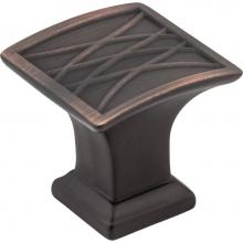 Jeffrey Alexander 535DBAC - 1-1/4'' Overall Length Brushed Oil Rubbed Bronze Square Geometric Pattern Aberdeen Cabin