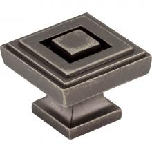 Jeffrey Alexander 585L-DP - 1-1/4'' Overall Length Distressed Pewter Square Delmar Cabinet Knob