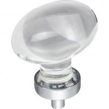 Jeffrey Alexander G110L-PC - 1-5/8'' Overall Length Polished Chrome Football Glass Harlow Cabinet Knob