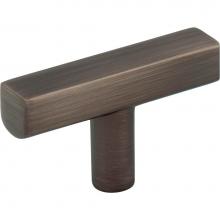 Jeffrey Alexander 845T-BNBDL - 2'' Brushed Pewter Dominique Cabinet ''T'' Knob