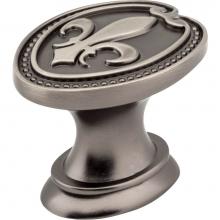 Jeffrey Alexander 959-BNBDL - 1-5/16'' Overall Length Brushed Pewter Fleur-de-lis Bienville Cabinet Knob