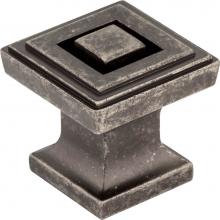 Jeffrey Alexander 585DP - 1'' Overall Length Distressed Pewter Square Delmar Cabinet Knob