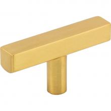 Jeffrey Alexander 845TL-BG - 2-1/4'' Brushed Gold Dominique Cabinet ''T'' Knob