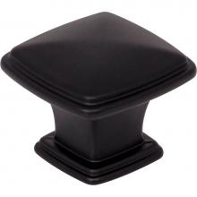 Jeffrey Alexander 1091MB - 1-3/16'' Overall Length Matte Black Square Milan 1 Cabinet Knob