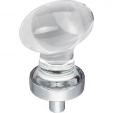 Jeffrey Alexander G110PC - 1-1/4'' Overall Length Polished Chrome Football Glass Harlow Cabinet Knob