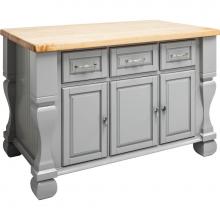 Jeffrey Alexander ISL01-GRY - 52-5/8'' Grey Tuscan Furniture Style Kitchen Island