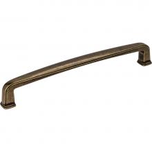 Jeffrey Alexander 1092-160AEM - 160 mm Center-to-Center Lightly Distressed Antique Brass Square Milan 1 Cabinet Pull