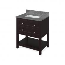 Jeffrey Alexander VKITAST30ESBOR - 30'' Espresso Astoria Vanity, Boulder Cultured Marble Vanity Top, undermount rectangle b