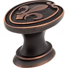 Jeffrey Alexander 959-DBAC - 1-5/16'' Overall Length Brushed Oil Rubbed Bronze Fleur-de-lis Bienville Cabinet Knob