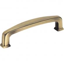 Jeffrey Alexander 1092AB - 96 mm Center-to-Center Brushed Antique Brass Square Milan 1 Cabinet Pull